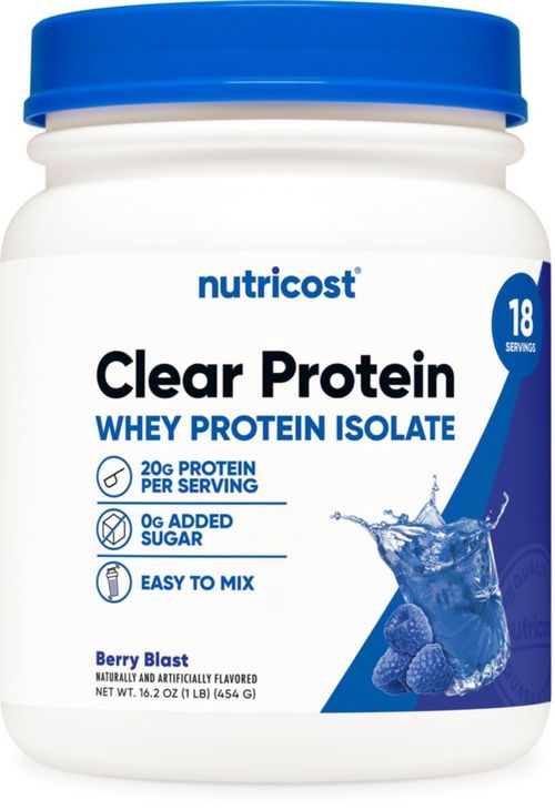 Aislado de proteína de suero Nutricost Clear Berry 454 g