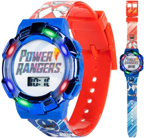 Reloj infantil Accutime Power Rangers con correa de plástico y luz LCD