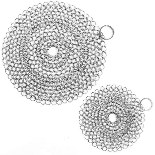 Limpiador para hierro fundido ONEEKK de 18 cm y 13 cm acero inoxidable 2 piezas