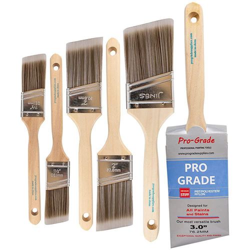 Set de 6 brochas anguladas Pro Grade variedad de tamaños
