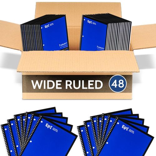 Cuaderno EPI espiral rayado ancho paquete de 48 27 x 20 cm