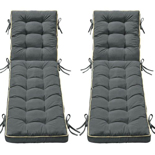 Cojín para chaise longue AMCATON 2 unidades 203 x 66 cm gris