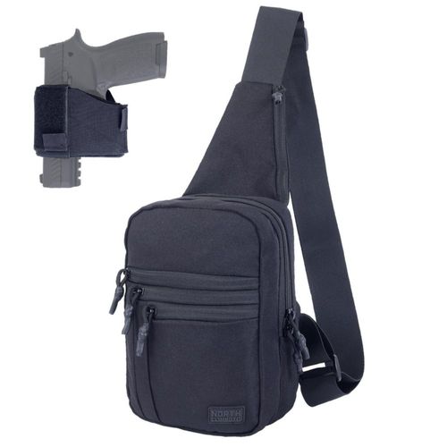 Bolso táctico tipo bandolera NorthClimbOtd resistente al agua negro