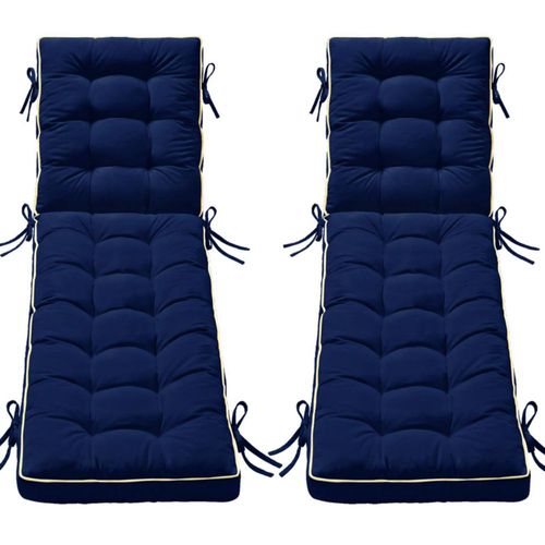 Cojín para chaise longue AMCATON 2 unidades 203 x 66 cm azul