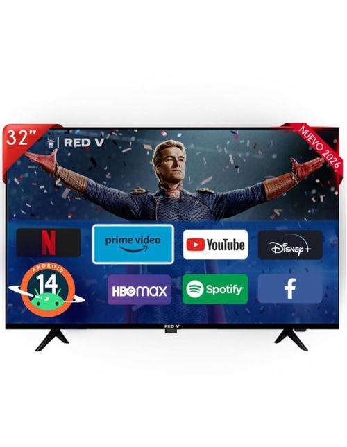 Red V Televisión 32 Pulgadas Smart TV Android 14 HD - Pantalla LED, Re