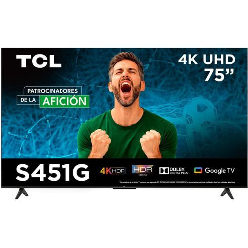 TCL Smart TV Pantalla 75" 75S451G Google TV 4K UHD Ultra HD | HDR 10 |