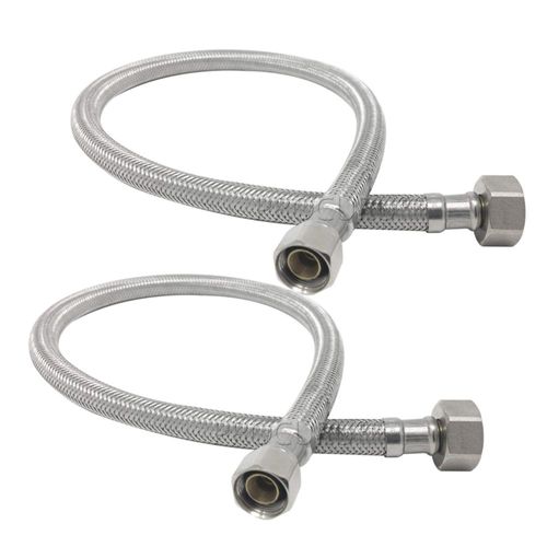 Conector de manguera para grifo PROCURU de 30 cm de acero inoxidable paquete de 2