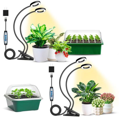 Luz de cultivo para plantas Eurbolan 2 en 1 con clip y aro de espectro completo