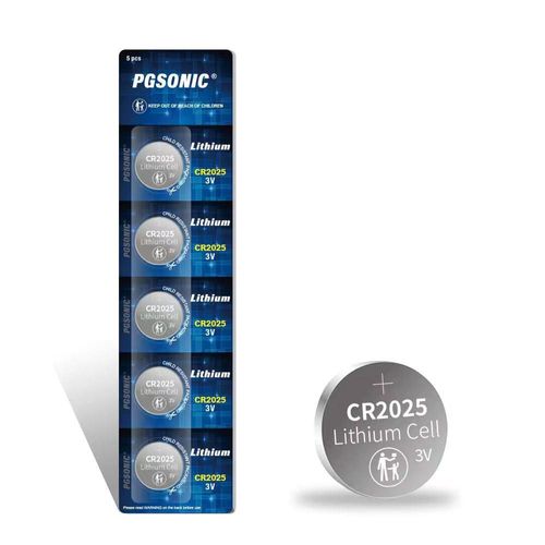 Pila PGSONIC CR2025 de litio 3 V 5 piezas