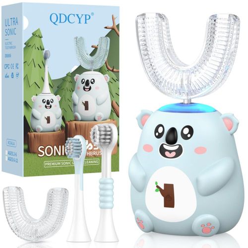 Cepillo de dientes eléctrico para niños QDCYP con cabezal en forma de U 6 modos IPX7