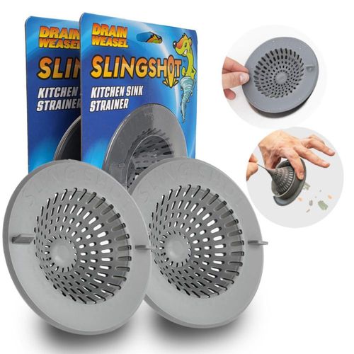 Colador para fregadero de cocina Drain Weasel Slingshot paquete de 2