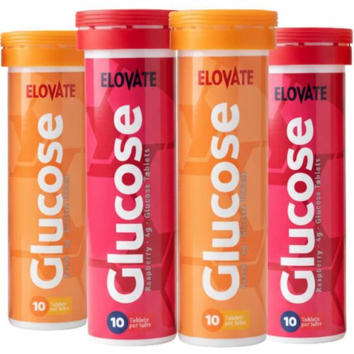 Tabletas de glucosa ELOVATE 40 unidades sabor durazno y frambuesa