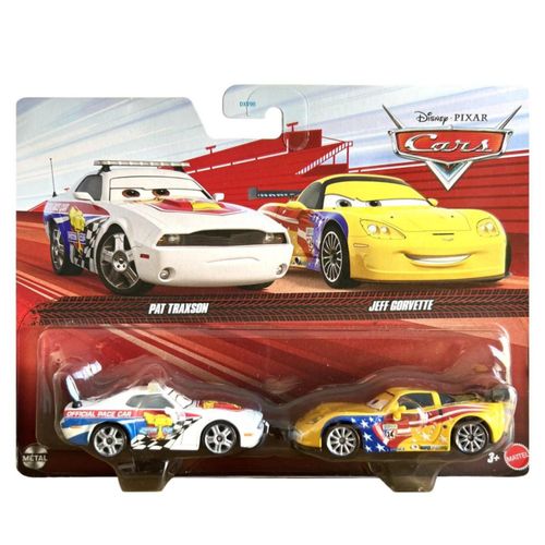 Cars Disney Jeff Gorvette y Pace Car Set de 2 Autos de Metal 1:55