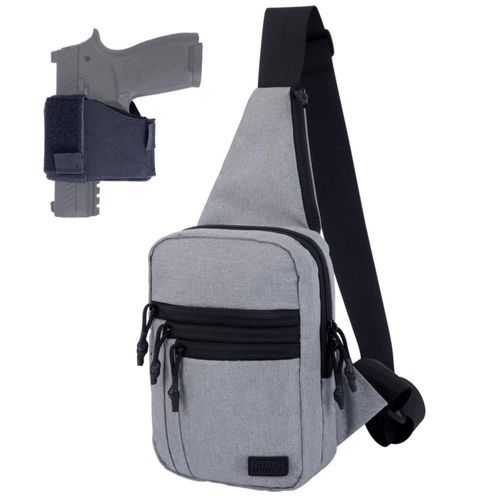 Bolso bandolera táctico NorthClimbOtd para porte oculto gris