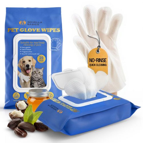 Guantes limpiadores desechables para mascotas NOVELLA BASICS 20 unidades