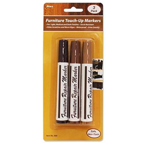Marcadores retocadores para muebles Allary marrón paquete de 3