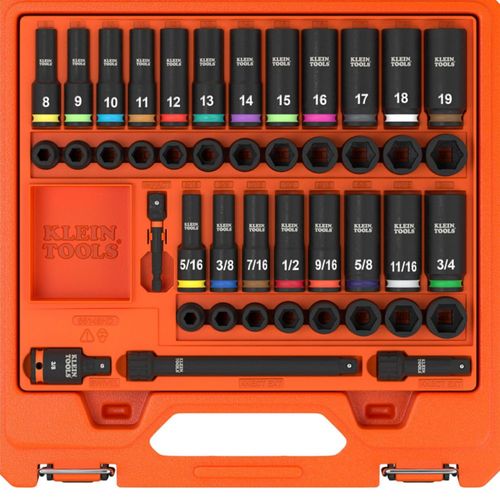 Juego de dados Klein Tools 65148HD de 44 piezas SAE y métricos