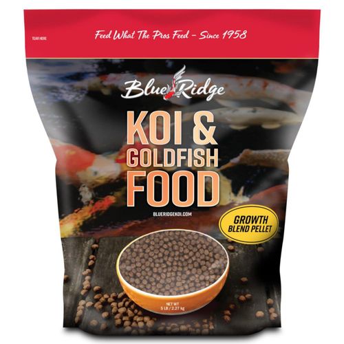 Alimento para peces Blue Ridge Koi 23 kg mezcla de crecimiento en pellets