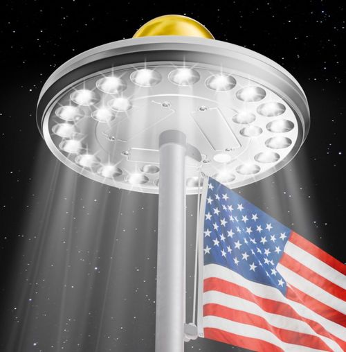 Luz solar para asta de bandera Deneve Deluxe 26 LED 1300 lúmenes
