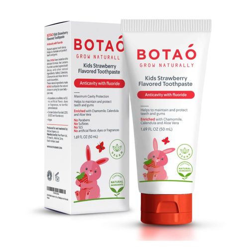 Pasta dental infantil BOTAO sabor fresa natural anticaries con flúor 50 ml