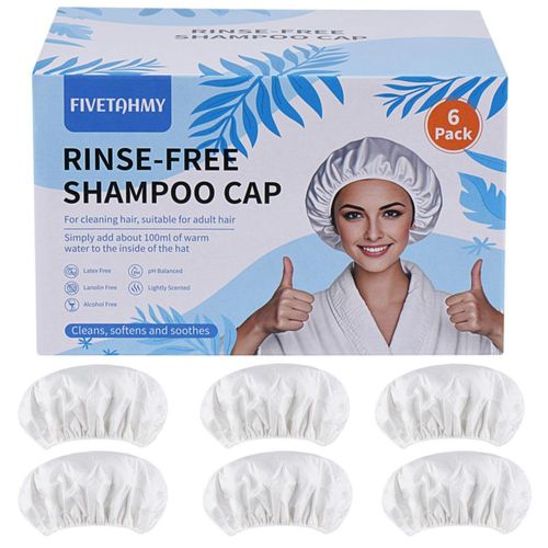 Gorros de champú SANPUK paquete de 6 lavado de cabello sin agua y sin enjuague