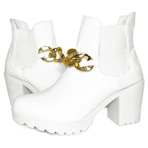 Botin Para Mujer Modelo Ibiza Con Cadena Blanco Nyxmart