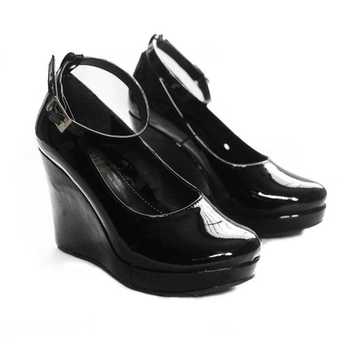 Zapatilla Pumps de plataforma 9 cm con pulsera Negro para mujer Nyxmart