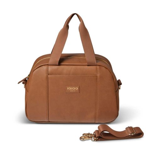 Igloo Luxe - Bolsa de Mano de Lados Suaves para 15 latas, Color coñac