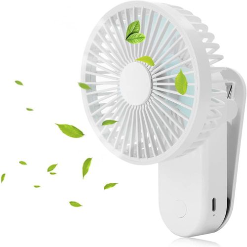 KONPWAY Mini ventilador portátil con clip, 4000 mAh recargable USB ven