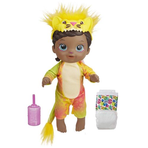 Baby Alive Rainbow Wildcats Doll, León, Accesorios, Bebidas, Mojados,