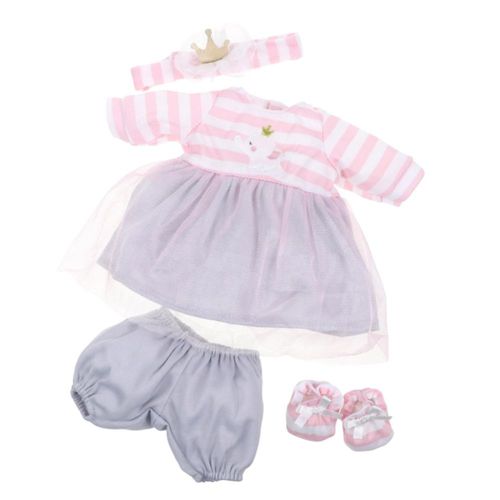 JC Toys Berenguer Boutique | Traje de muñeca de bebé | Vestido de Raya
