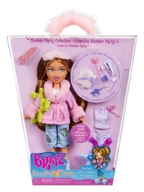 Bratz Fiesta de Pijamas - Muñeca de Moda Yasmin - con 2 Conjuntos de P