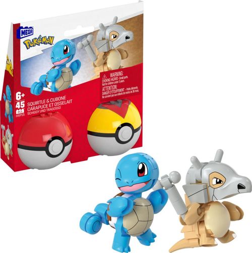 Mega Brands Pokémon Juguete de Construcción Pokébola Squirtle & Cubone