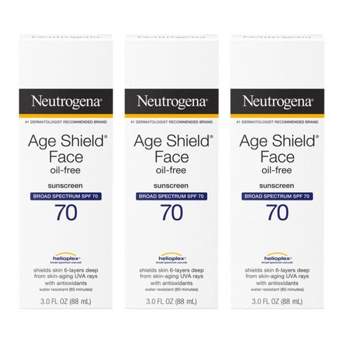 Protector solar Neutrogena Age Shield Face SPF 70 90 ml (paquete de 3)