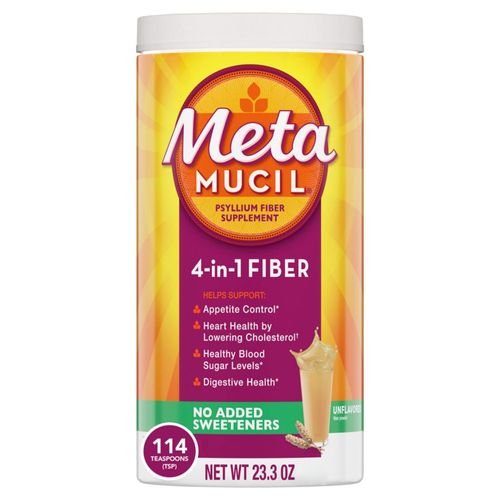 Suplemento Metamucil Daily de cáscara de psyllium en polvo 114 cucharaditas