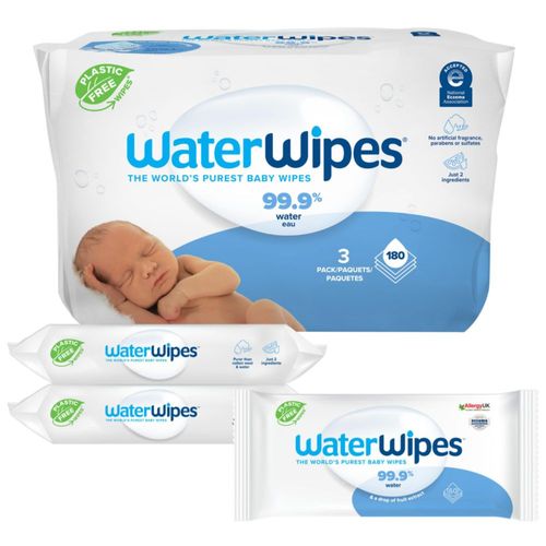 Toallitas húmedas para bebés sin plástico originales con 999% de agua x180