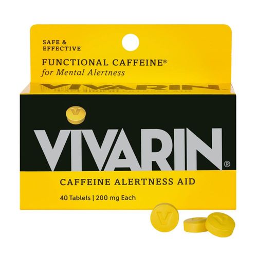 Píldoras de cafeína Vivarin 200 mg suplemento energético de cafeína 40 tabletas