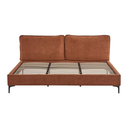 Ilios Innova | Cama King Size con Cabecera Acolchada Tapizada Terracota y Somier Integrado