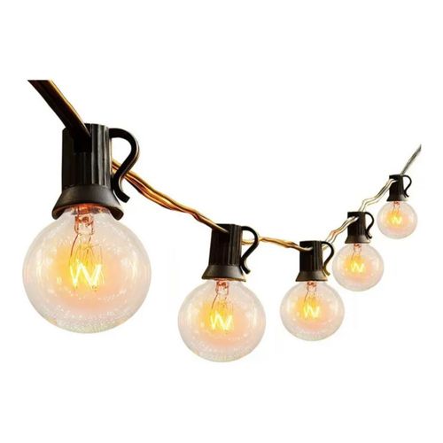 Guirnalda De Luces 25 Focos para Exterior Color Negro