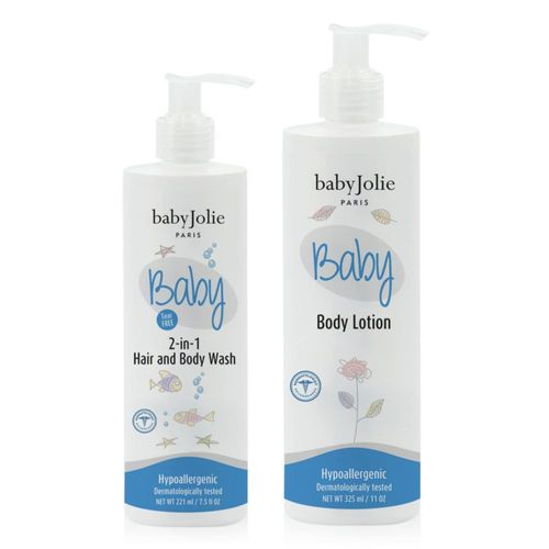 Set de baño para bebé Baby Jolie: loción corporal y jabón 2 en 1