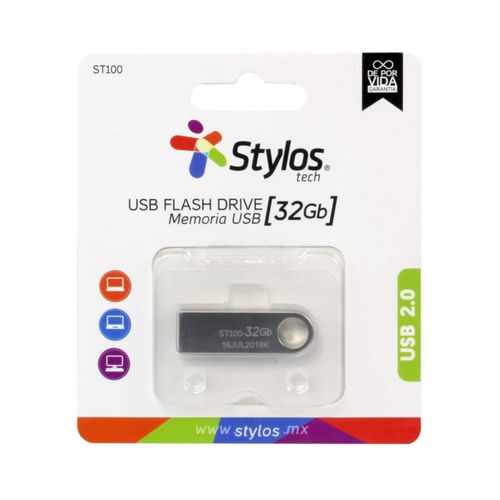 Stylos Memsty060 Memoria Usb Stmusb3B - 32 Gb Usb 2.0, Plata