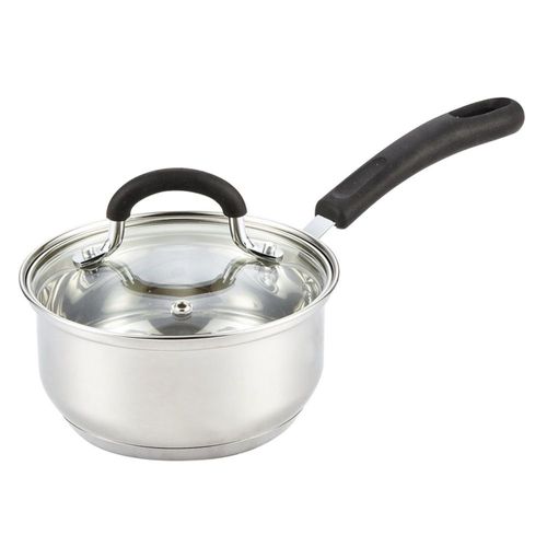 Cook N Home Sartén para saltear, con tapa, de acero inoxidable, 25.4 c
