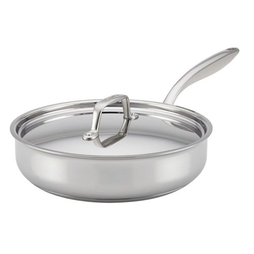 Breville Sartén de acero inoxidable con tapa, 3.5 cuartos de galón, co