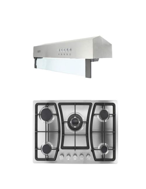 COMBO Parrilla 75 cm Acero Inoxidable y Campana Slim Acero Inox 80 Cm