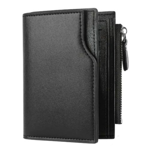 Cartera de Caballero Con Monedero Color Negro