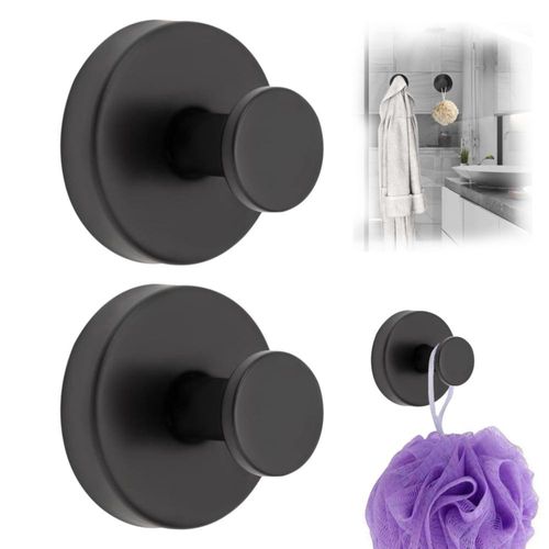 Ganchos de ventosa AMAZOPEN negros 15 lb 2 piezas