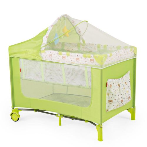 Cuna Corral Plegable con Cambiador y Dos Niveles D´Bebe - Verde