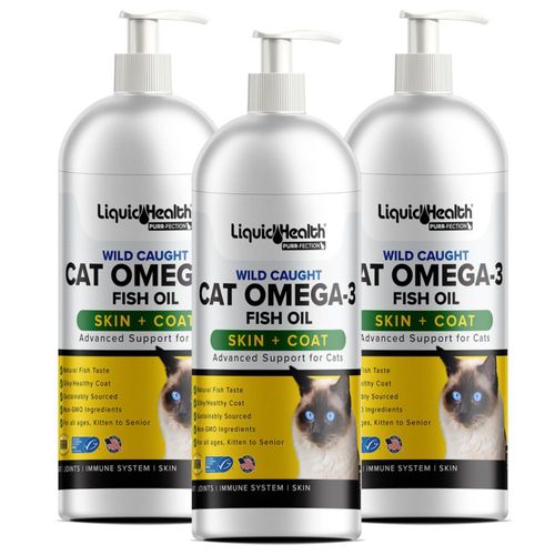LIQUIDHEALTH Omega 3 de aceite de pescado para gatos piel y pelaje 3 unidades