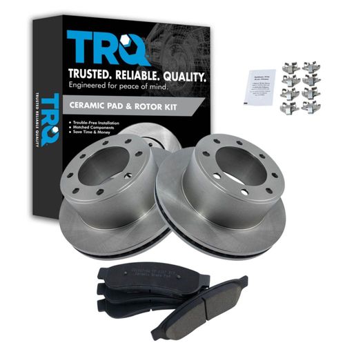 Kit de pastillas y discos de freno traseros TRQ cerámicos para Ford F-250 F-350
