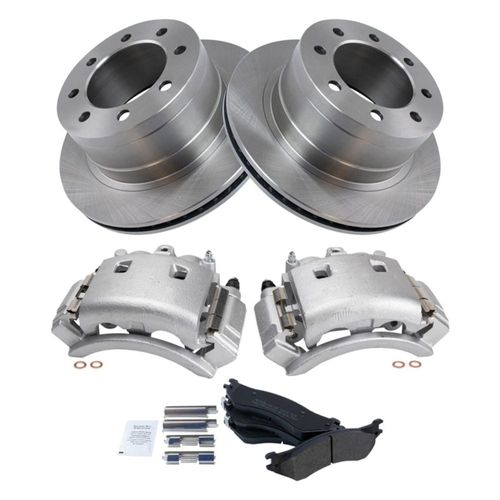 Kit de frenos traseros TRQ semimetálico ventilado para Dodge Ram 3500